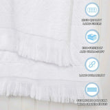 Rolla Cotton Geometric Jacquard Plush Soft Absorbent 3 Piece Towel Set