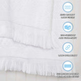 Rolla Cotton Geometric Jacquard Plush Face Towel Washcloth Set of 12