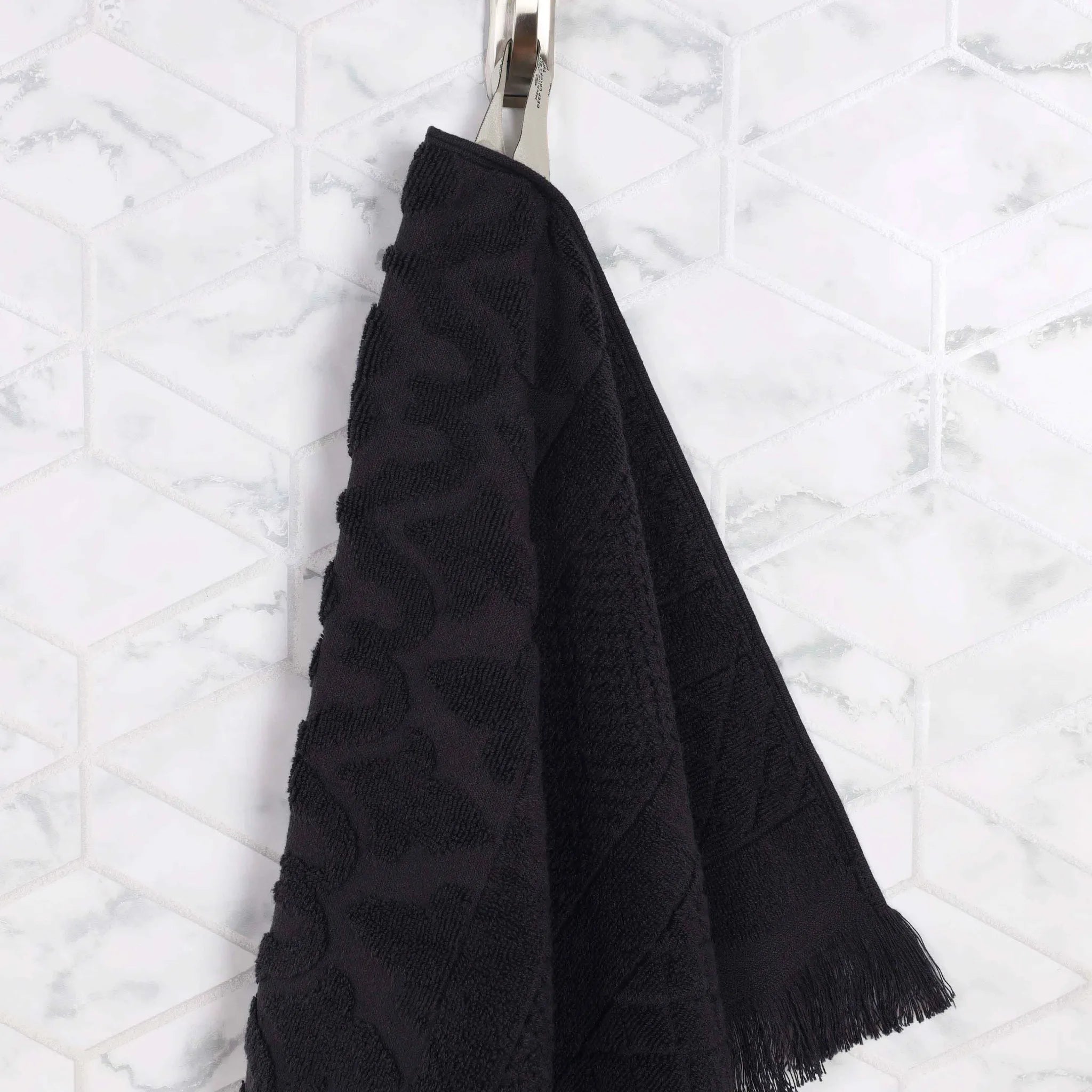 Cotton Geometric Jacquard Absorbent Bath Towel Set of 3