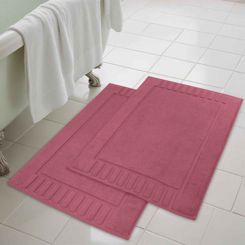 Leo Cotton Modern Absorbent Heavy Washable Bath Mat Set of 2