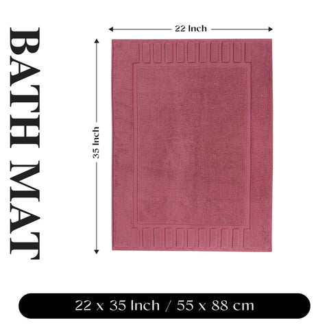 Leo Cotton Modern Absorbent Heavy Washable Bath Mat Set of 2