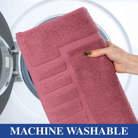 Leo Cotton Modern Absorbent Heavy Washable Bath Mat Set of 2