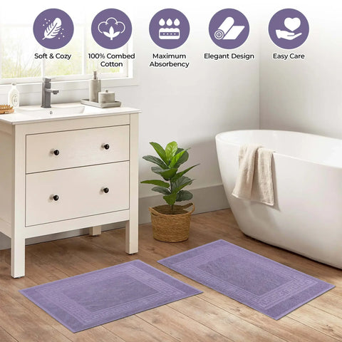 Egyptian Cotton Bath Mat Set of 2 Greek Key Infinity Border