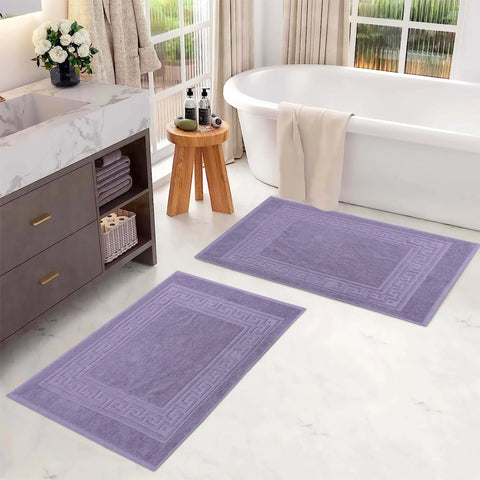Egyptian Cotton Bath Mat Set of 2 Greek Key Infinity Border