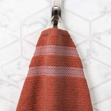 Brea Zero Twist Cotton Ribbed Geometric Border 12 Piece Towel Set