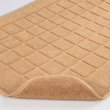 Nora Cotton Thick Solid Checkered Washable Bath Mat Set of 2