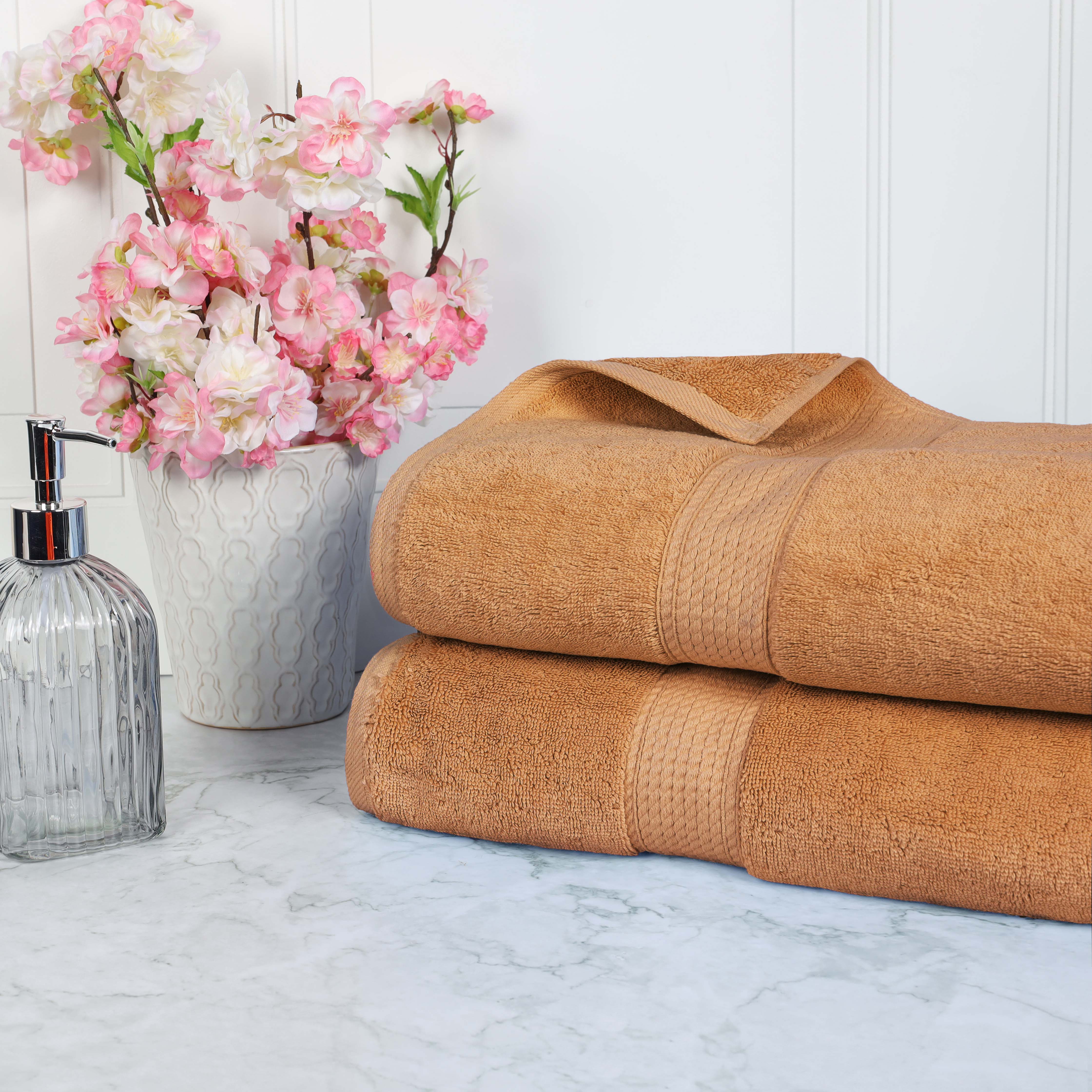 Madison Egyptian Cotton Plush Thick Absorbent Bath Sheet Set of 2