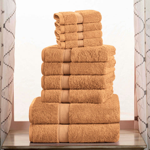 10-Piece Egyptian Cotton Plush Towel Set - Madison