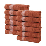 Brea Zero-Twist Cotton Ribbed Face Towel Set 12 Piece