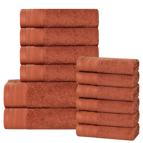 Cotton Waffle Border Towel Set 12-Piece - Honeycomb
