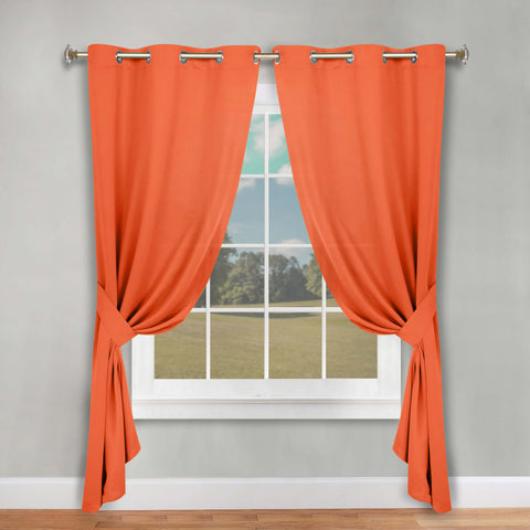 Classic Modern Solid Room Darkening Blackout Curtain Panels, Set of 2