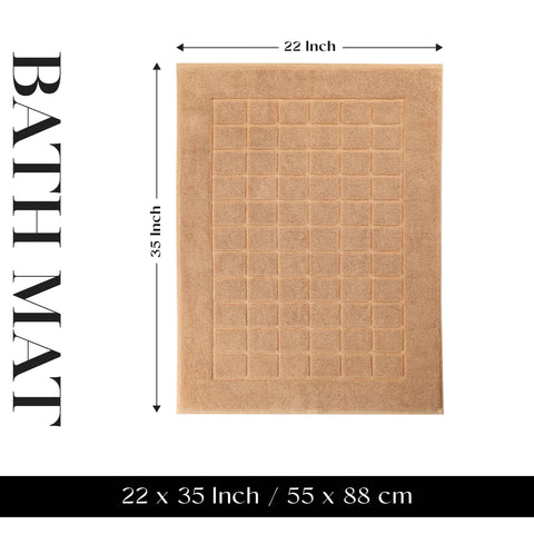 Nora Cotton Thick Solid Checkered Washable Bath Mat Set of 2