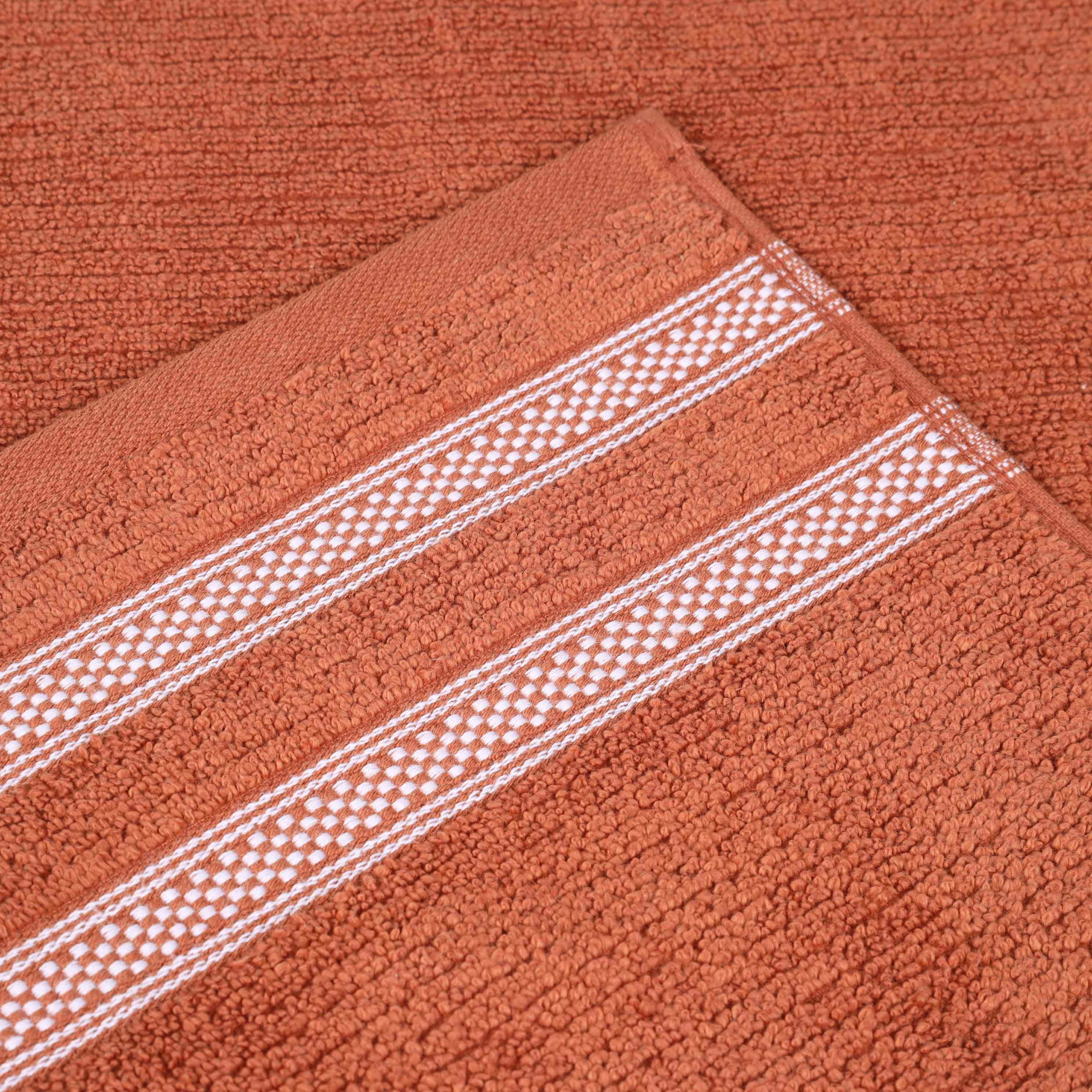 Brea Zero Twist Cotton Ribbed Geometric Border 12 Piece Towel Set