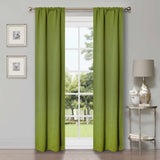 Solid Room Darkening Rod Pocket Blackout Curtain Panels, Set of 2