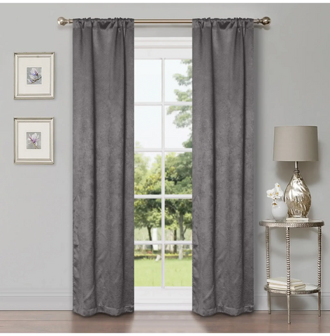 Blackout Window Curtains Waverly Geometric Room Darkening Washable Set of 2