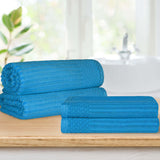 Soho Cotton Ribbed Textured Absorbent Bath Sheet & Bath Towel Set
