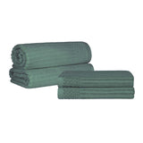 Soho Cotton Ribbed Textured Absorbent Bath Sheet & Bath Towel Set