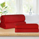 Soho Cotton Ribbed Textured Absorbent Bath Sheet & Bath Towel Set