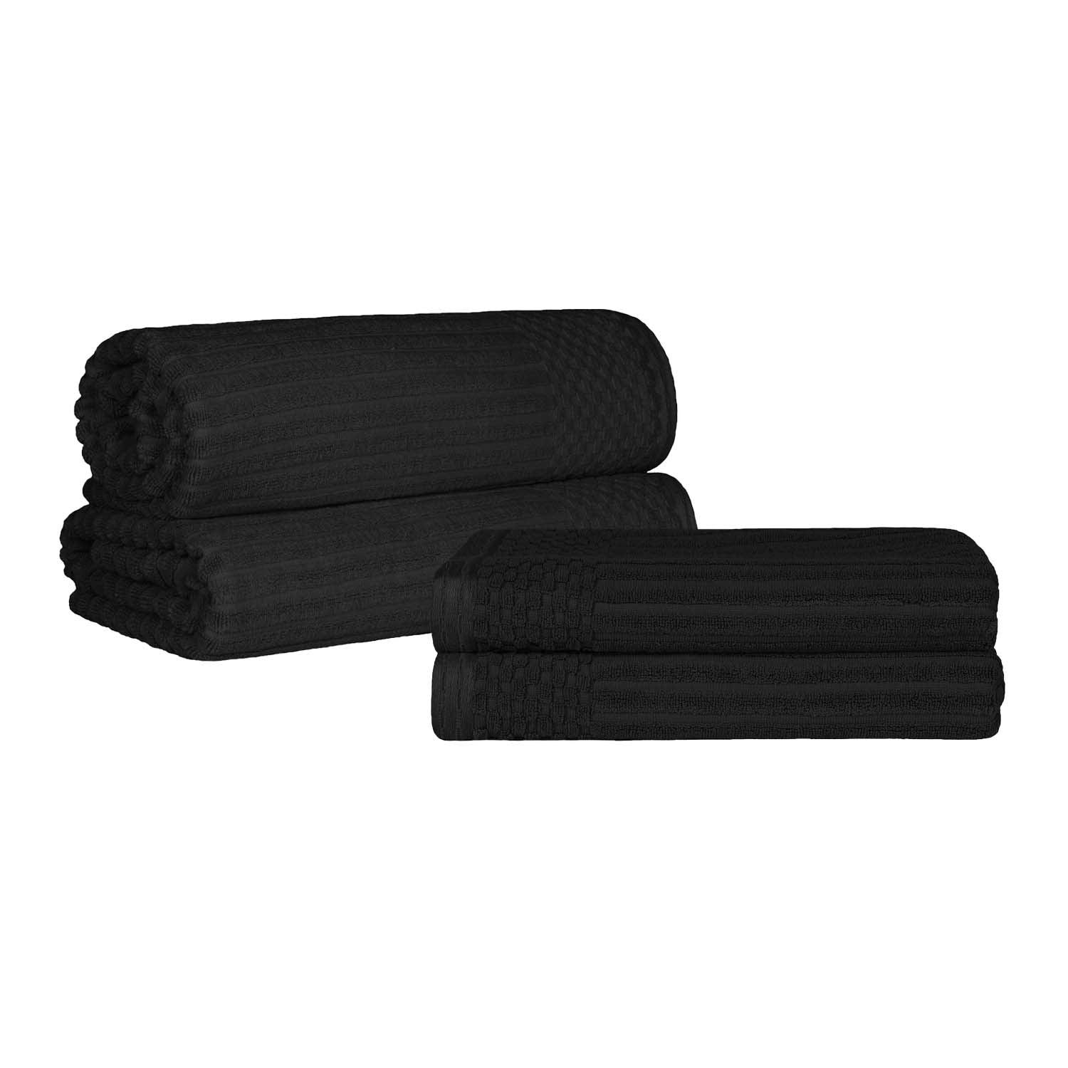 Soho Cotton Ribbed Textured Absorbent Bath Sheet & Bath Towel Set