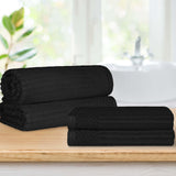 Soho Cotton Ribbed Textured Absorbent Bath Sheet & Bath Towel Set