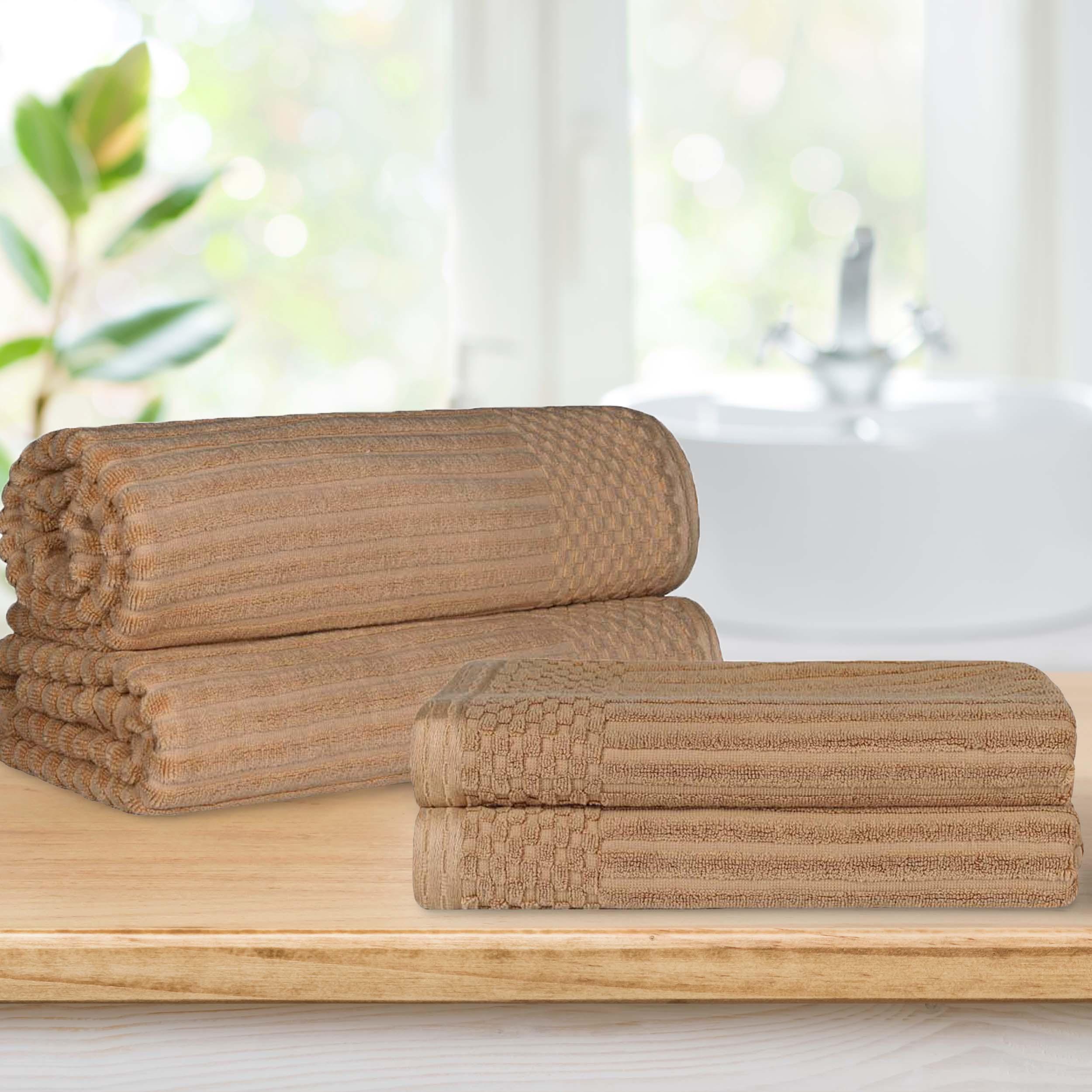 Soho Cotton Ribbed Textured Absorbent Bath Sheet & Bath Towel Set