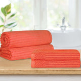 Soho Cotton Ribbed Textured Absorbent Bath Sheet & Bath Towel Set