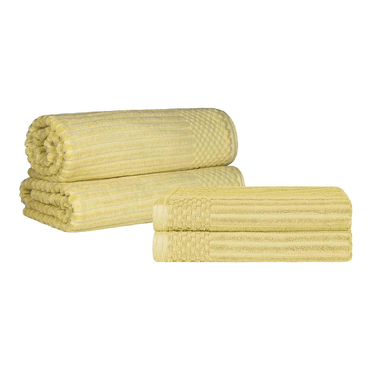 Soho Cotton Ribbed Textured Absorbent Bath Sheet & Bath Towel Set