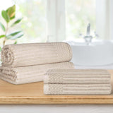 Soho Cotton Ribbed Textured Absorbent Bath Sheet & Bath Towel Set