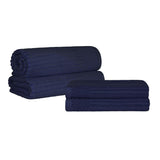 Soho Cotton Ribbed Textured Absorbent Bath Sheet & Bath Towel Set