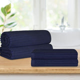 Soho Cotton Ribbed Textured Absorbent Bath Sheet & Bath Towel Set