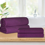 Soho Cotton Ribbed Textured Absorbent Bath Sheet & Bath Towel Set