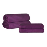 Soho Cotton Ribbed Textured Absorbent Bath Sheet & Bath Towel Set
