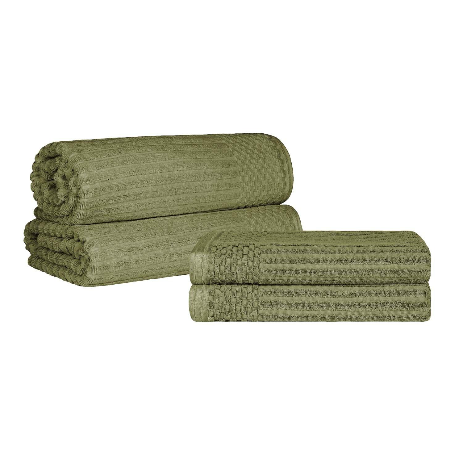 Soho Cotton Ribbed Textured Absorbent Bath Sheet & Bath Towel Set