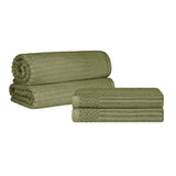 Soho Cotton Ribbed Textured Absorbent Bath Sheet & Bath Towel Set