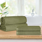Soho Cotton Ribbed Textured Absorbent Bath Sheet & Bath Towel Set