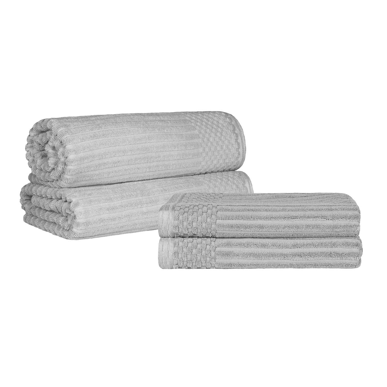 Soho Cotton Ribbed Textured Absorbent Bath Sheet & Bath Towel Set