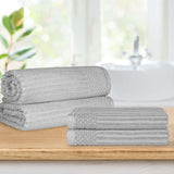 Soho Cotton Ribbed Textured Absorbent Bath Sheet & Bath Towel Set