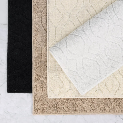 Brou Diamond Lattice Textured Washable Bath Rugs, Set of 2