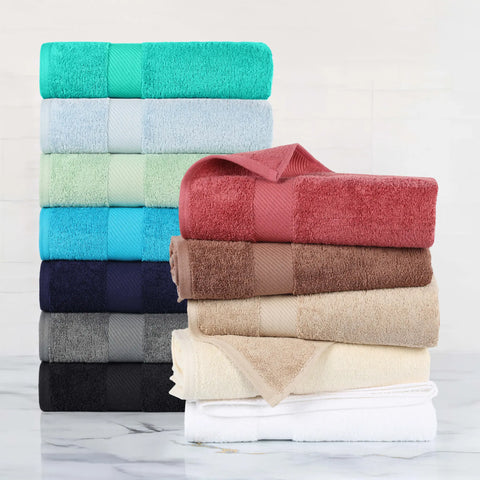 Egyptian Cotton Dobby Border Medium Weight 6 Piece Hand Towel Set