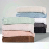 Rolla Cotton Geometric Jacquard Plush Face Towel Washcloth Set of 12