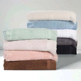 Rolla Cotton Geometric Jacquard Plush Absorbent Bath Sheet Set of 2