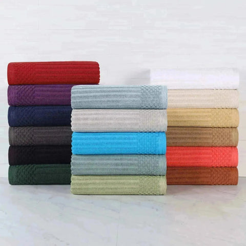 Soho Ribbed Cotton Absorbent 3 Piece Assorted Towel Set