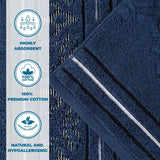 Sadie Zero Twist Cotton Elegant Floral Motif Absorbent Jacquard 6 Piece Towel Set