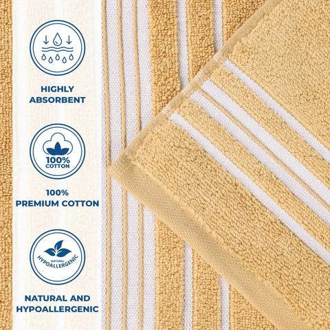 Sadie Zero Twist Cotton Absorbent Solid Hand Towel, Set of 6