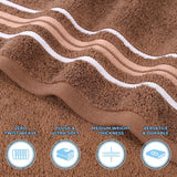 Sadie Zero Twist Cotton Absorbent Solid 6 Piece Towel Set