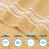 Sadie Zero Twist Cotton Absorbent Solid 6 Piece Towel Set