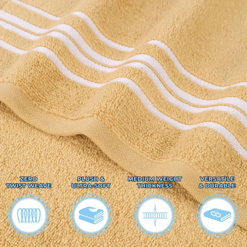 Sadie Zero Twist Cotton Absorbent Solid 6 Piece Towel Set