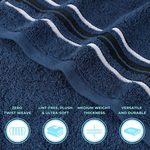 Sadie Zero Twist Cotton Absorbent Solid 6 Piece Towel Set