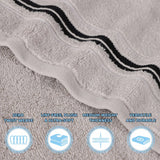 Sadie Zero Twist Cotton Absorbent Solid 6 Piece Towel Set