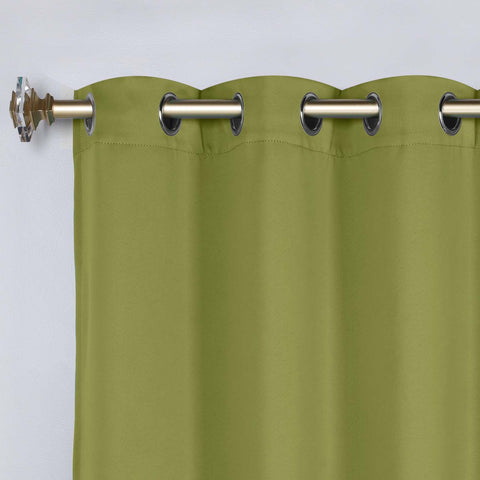 Classic Modern Solid Room Darkening Blackout Curtain Panels, Set of 2